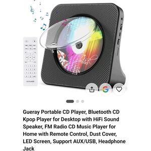 Gueray Portable CD Player Bluetooth Kpop Music Player Desktop HiFi Sound FM Radi